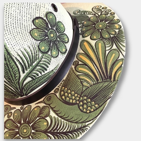 NEW Mexican Artesanal Hand Painted Straw Hat Size Medium - Picture 6 of 7